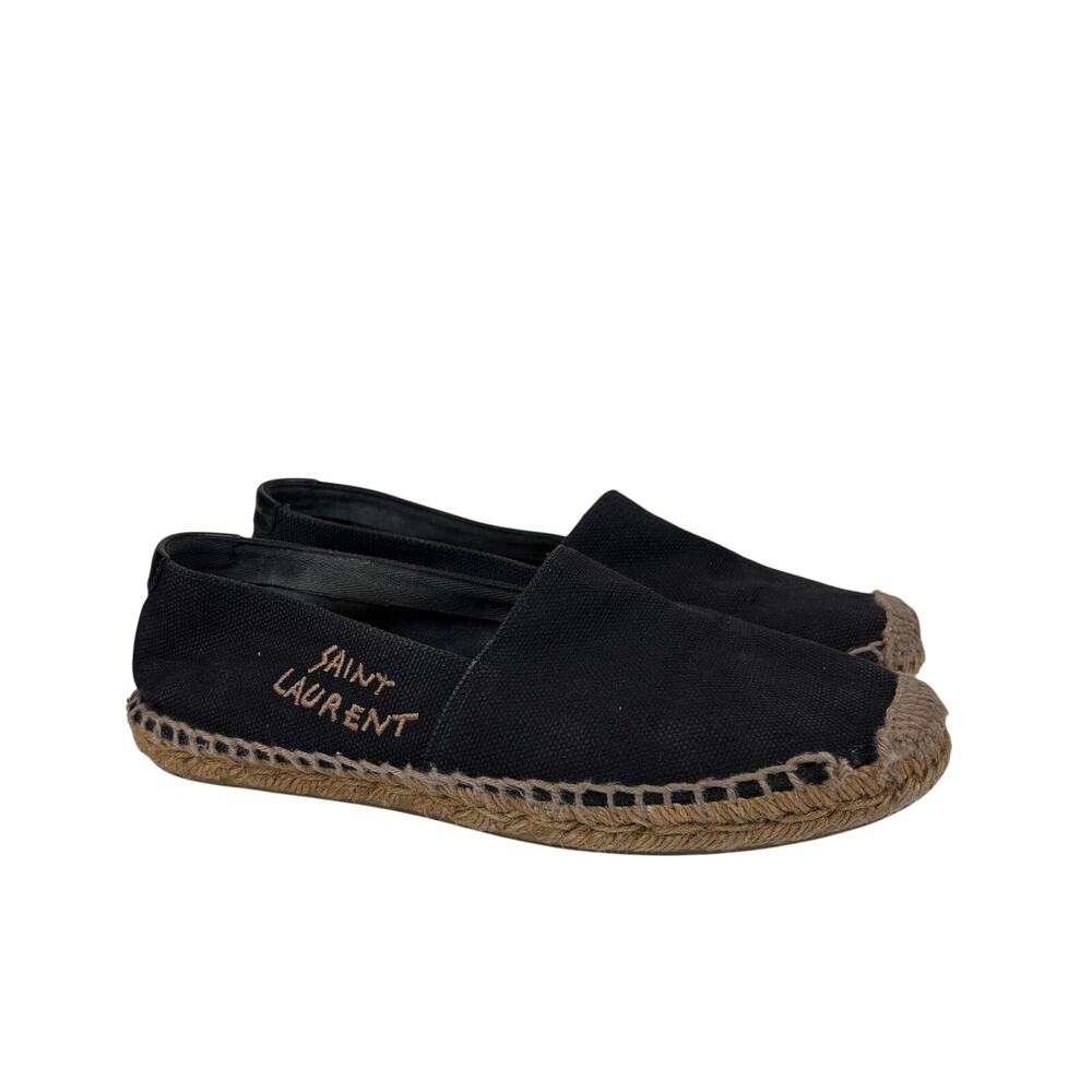 Saint Laurent Spellout Black Espadrilles Women's 7 - Picture 1 of 16